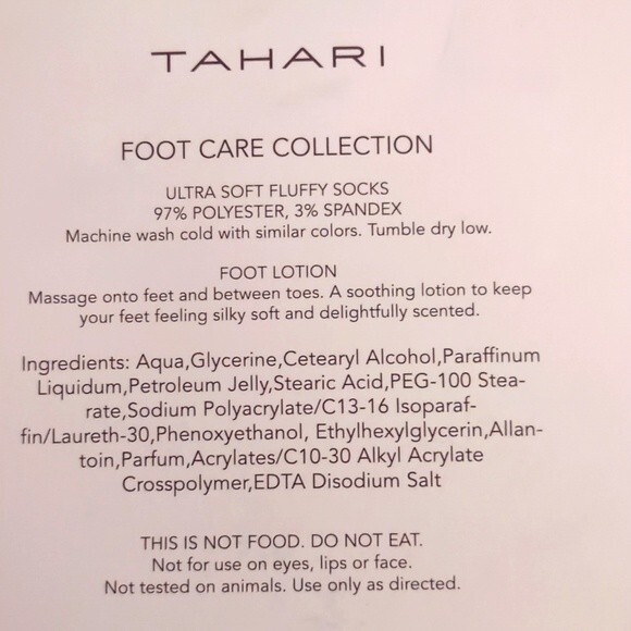 Tahari Foot Care Collection Peony Plum Foot Lotion/Soft Fluffy Socks - Picture 5 of 5